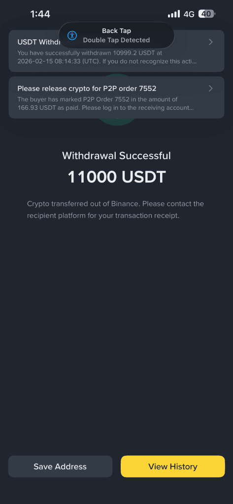 Binance P2P Capital Realization